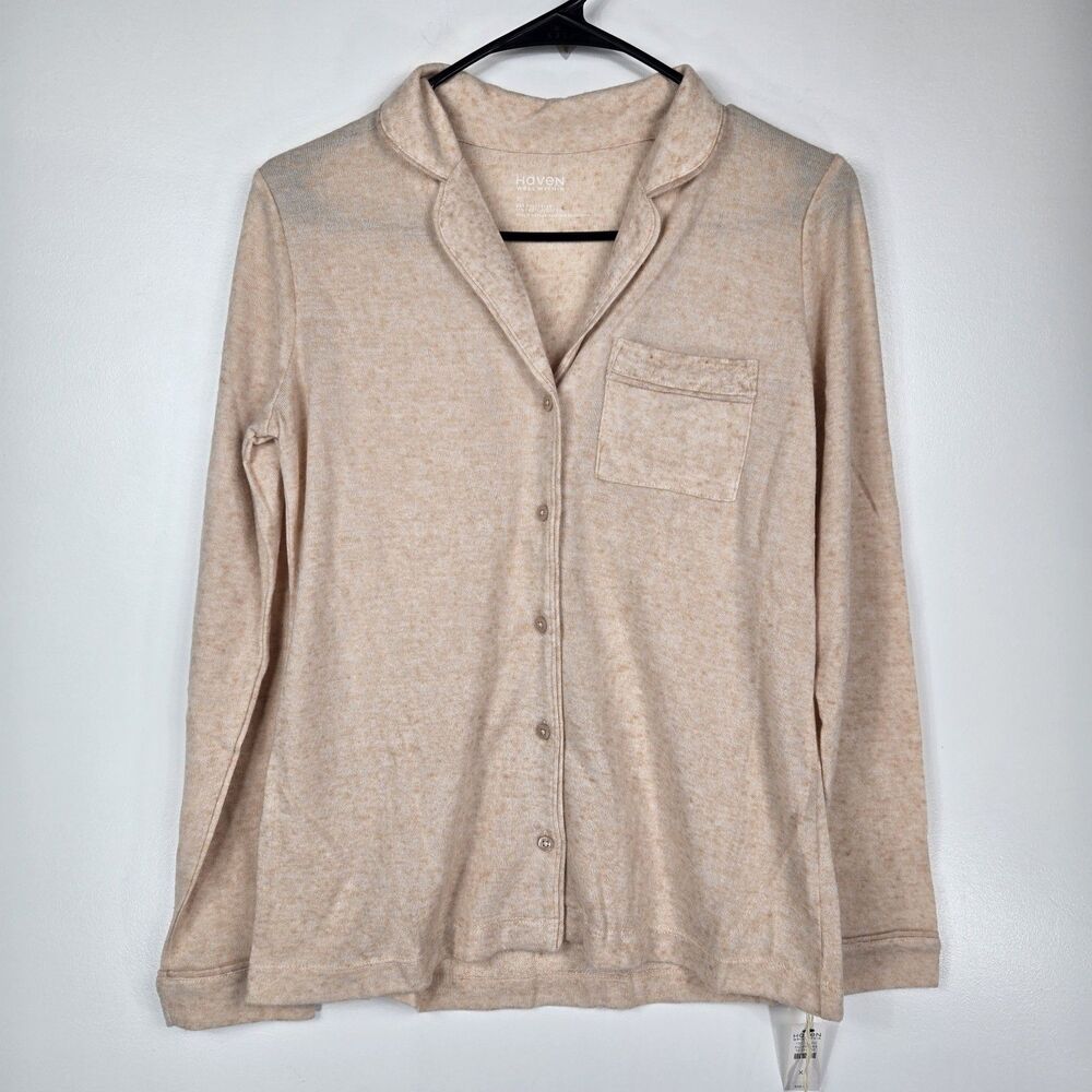 Haven Well Within‎ Women's Size XS Long Sleep Button Up Lounge Sleep Shirt NWT